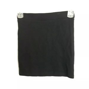 Aqua Bloomingdale's Mini Skirt Ribbed Exposed Zipper Stretch Black Sz XS
